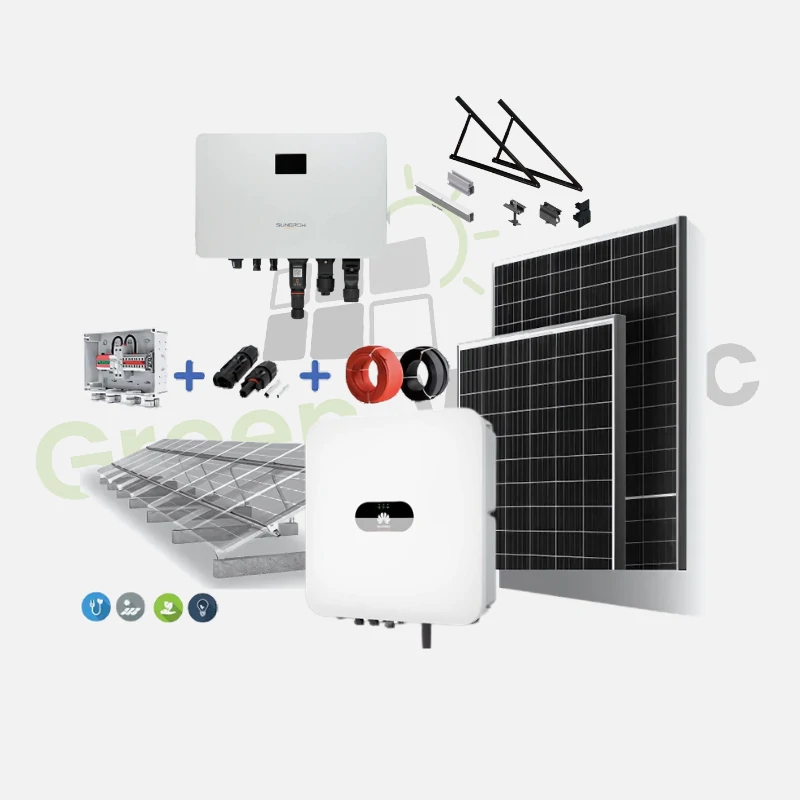 Kit solaire on grid 10K TRIPHASE avec batterie lithium SUNGROW ou HUAWEI